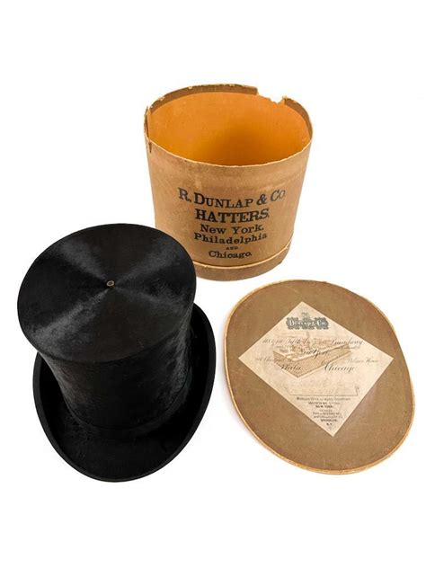 value of 1870 top hat metal hat box|Vintage Dunlap & Co. TOP HAT, antique with box circa 1870, .